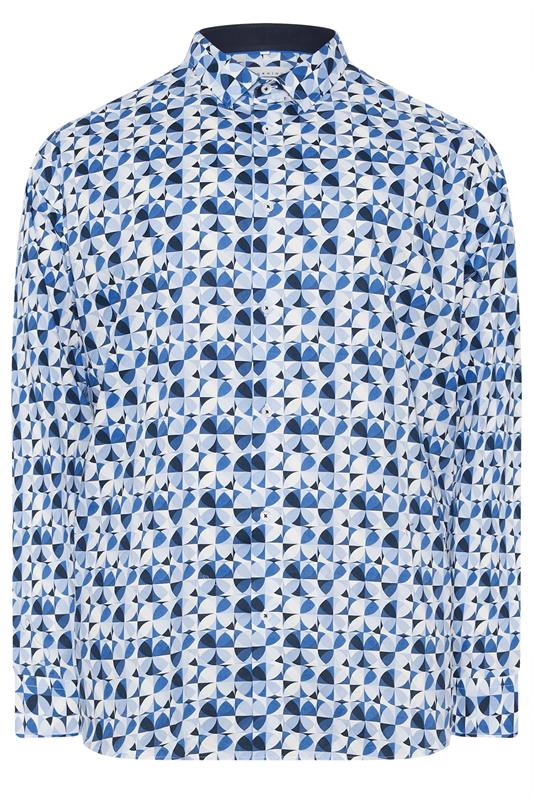 BadRhino Tailoring Big & Tall Light Blue Geometric Long Sleeve Shirt | BadRhino 7