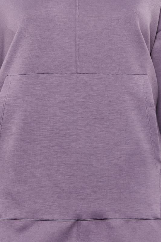 YOURS LUXURY Plus Size Purple V-Neck Jersey Hoodie | Yours Clothing  6