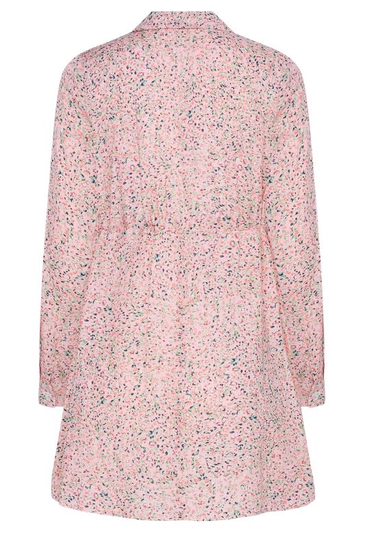 M&Co Pink Ditsy Print Tie Waist Tunic Shirt | M&Co 7