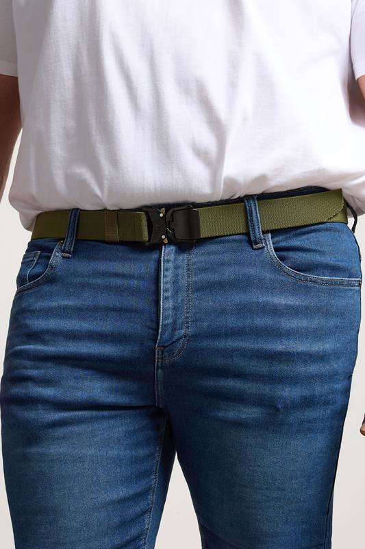 D555 Khaki Green Buckle Belt | BadRhino  1