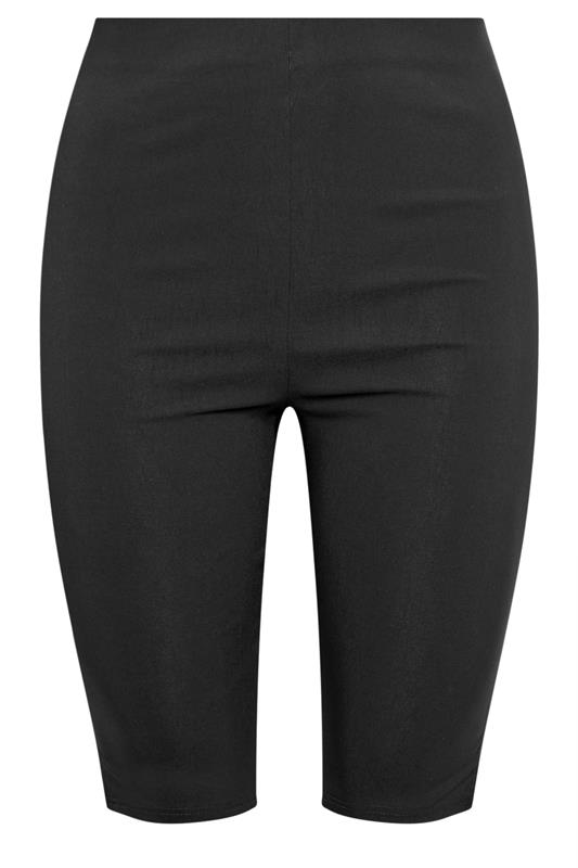 YOURS Plus Size Black Bengaline Capri Shorts | Yours Clothing 7