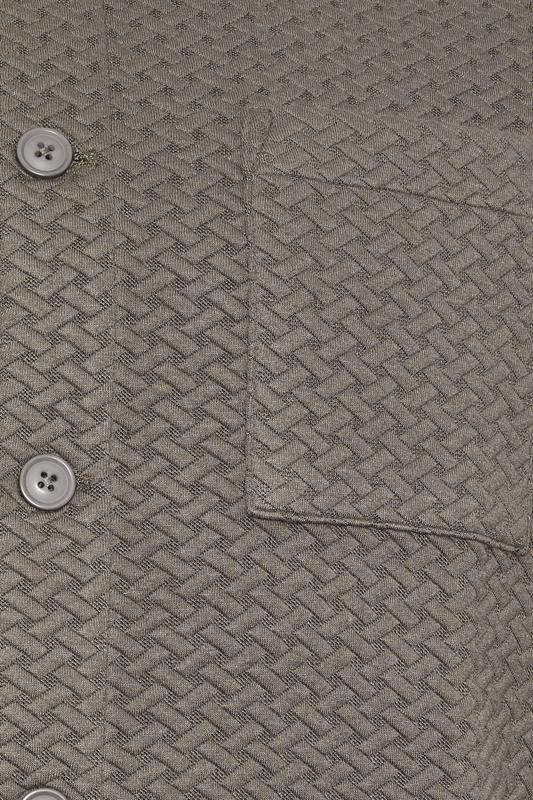 BadRhino Big & Tall Beige Brown Jersey Textured Overshirt | BadRhino 8