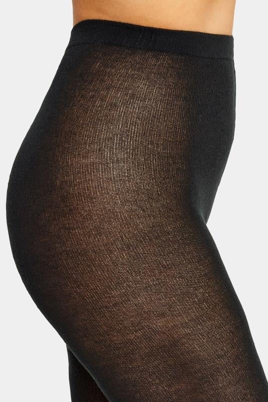 My Accessories London Curve sheer tights in black with leopard print