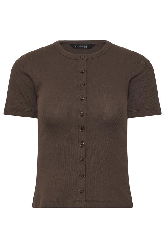 PixieGirl Petite Women's 2 PACK White and Chocolate Brown Ribbed Top | PixieGirl 8