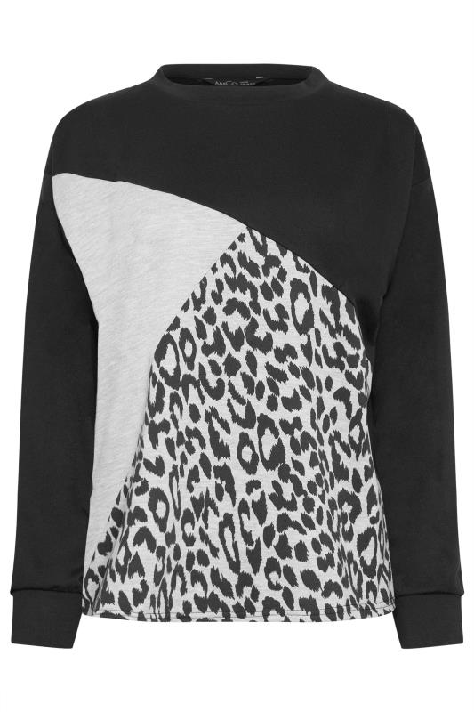 M&Co Grey Animal Print Colourblock Sweatshirt | M&Co 5
