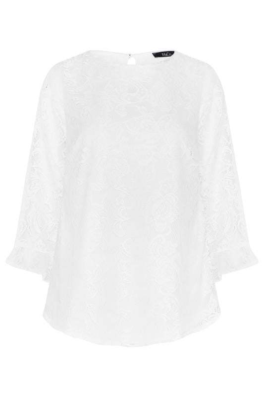 M&Co White Floral Lace Long Sleeve Blouse | M&Co  6