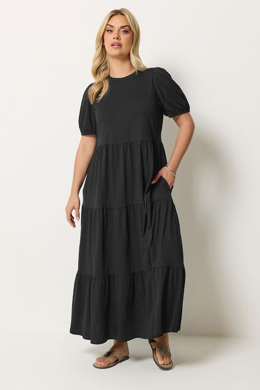 YOURS Curve Black Puff Sleeve Dress