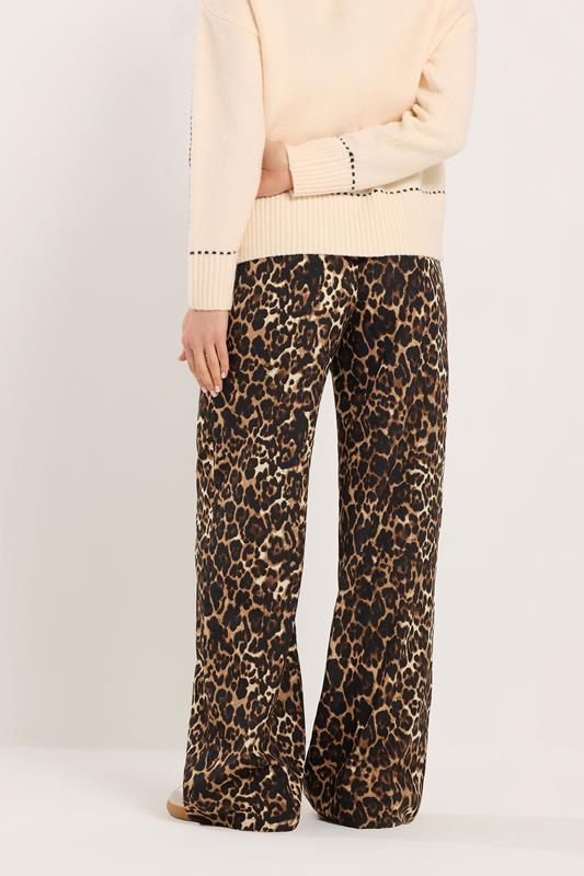 LTS Tall Women's Brown & Black Leopard Print Wide Leg Trousers | Long Tall Sally 2