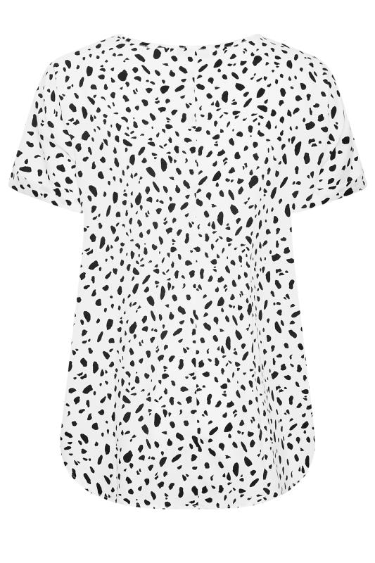 YOURS Curve Plus Size White Spot Print Top | Yours Clothing  6