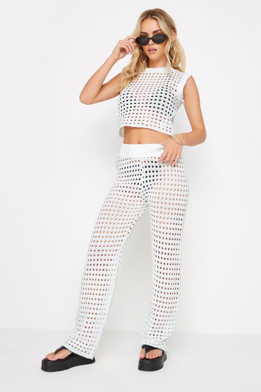  PixieGirl Petite White Crochet Trousers