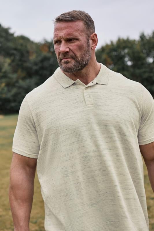 BadRhino Big & Tall Cream Marl Polo Shirt | BadRhino 1