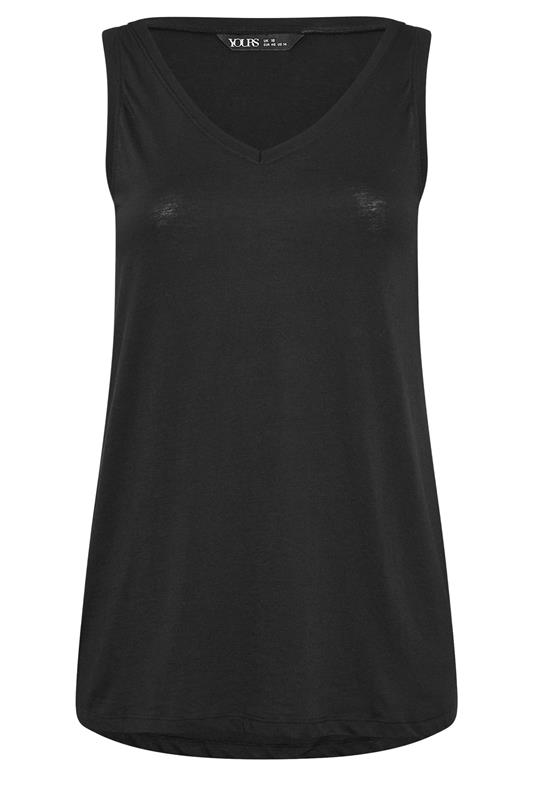 YOURS Plus Size Black V-Neck Core Vest Top | Yours Clothing 5