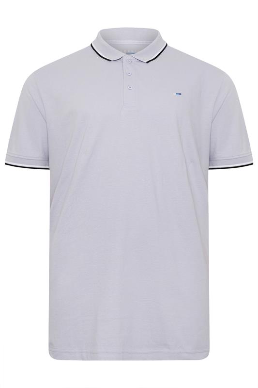 BadRhino Big & Tall 3 Pack Blue & Orange Tipped Polo Shirts | BadRhino 12