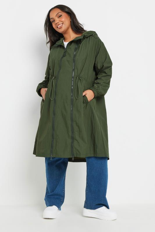 BUMP IT UP MATERNITY Plus Size Green Lightweight Parka Jacket | Yours Clothing 4