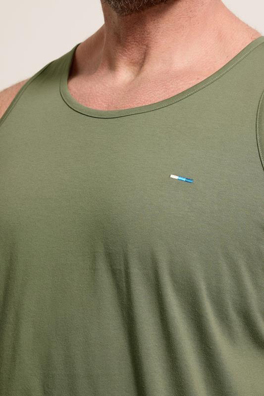 BadRhino Big & Tall 3 Pack Blue/Green/Brown Extra Long Plain Vest Top | BadRhino 6