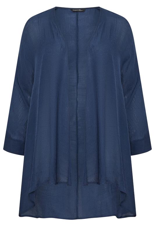 EVANS Plus Size Navy Blue Longline Cover-Up Cardigan | Evans 5