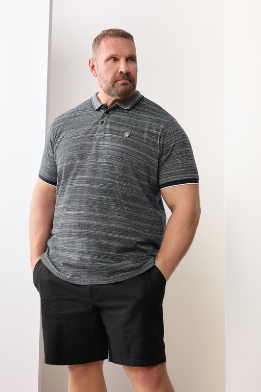  BadRhino Big & Tall Navy Blue Jacquard Polo Shirt