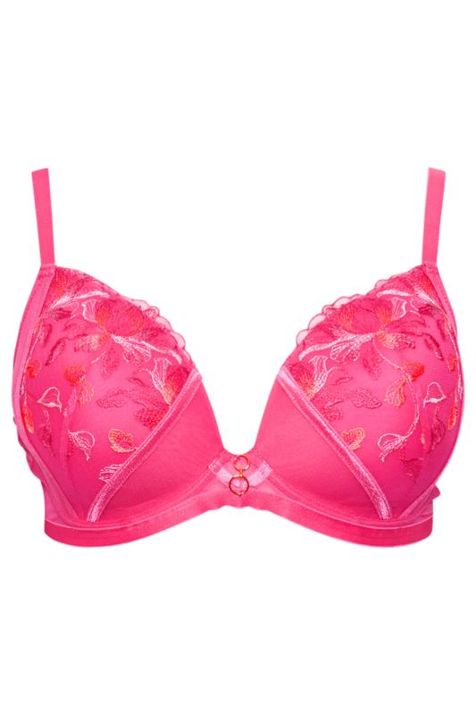 YOURS Plus Size Pink Floral Padded Plunge Bra | Yours Clothing  5