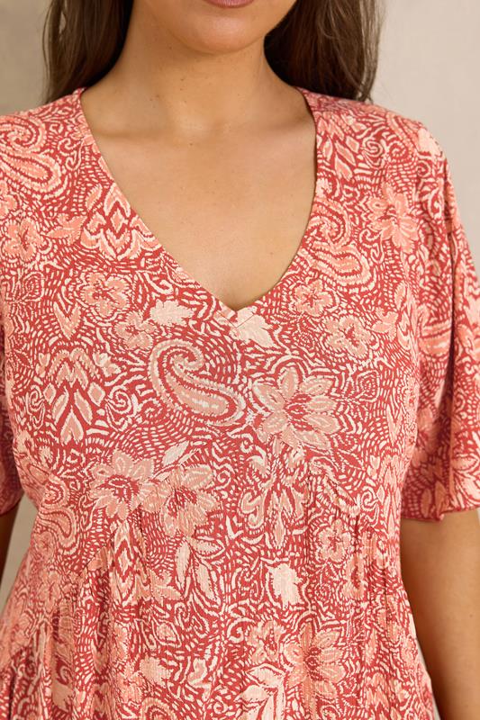 EVANS Plus Size Rust Orange High-Low Midi Dress | Evans 6