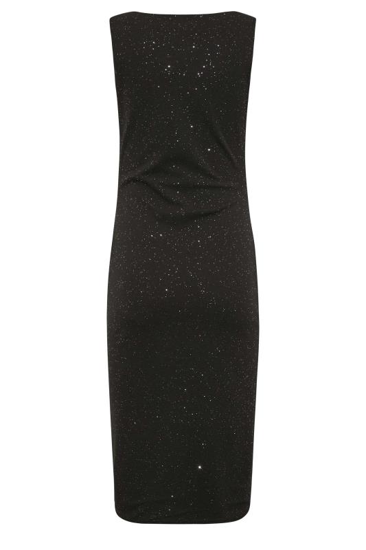 LTS Tall Women's Black Glitter Notch Neck Midi Dress | Long Tall Sally 7