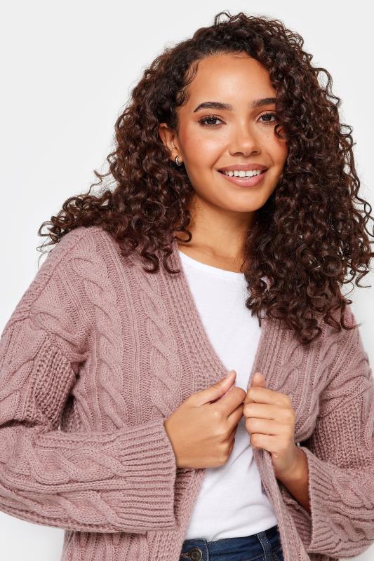 M&Co Petite Pink Chunky Cable Knit Cardigan | M&Co 4