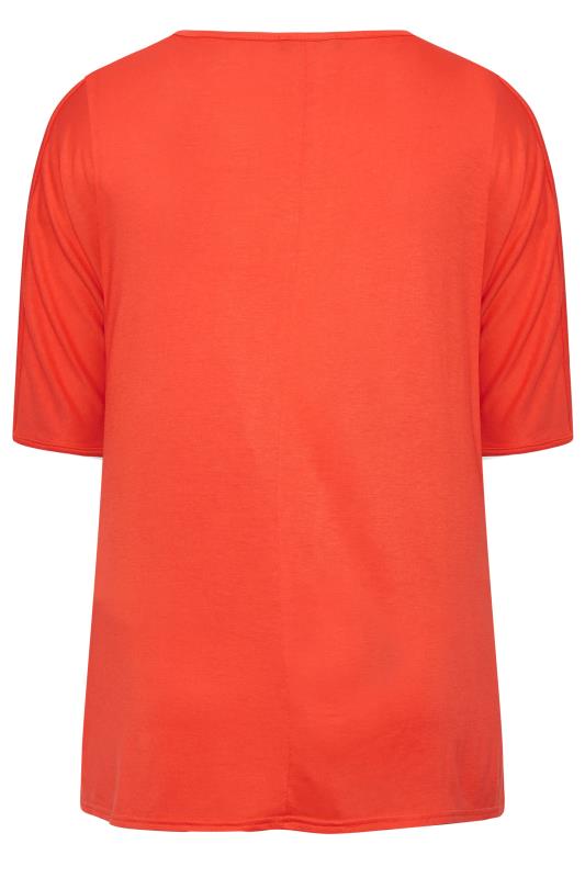 BUMP IT UP MATERNITY Plus Size Orange Cold Shoulder Split Hem Top | Yours Clothing 8