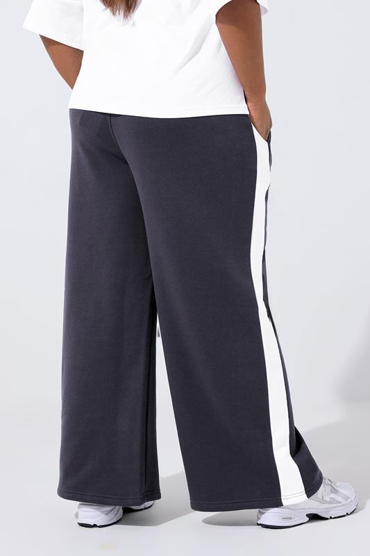 LIMITED COLLECTION Plus Size Navy Blue '97' Varsity Wide Leg Joggers | Yours Clothing 2