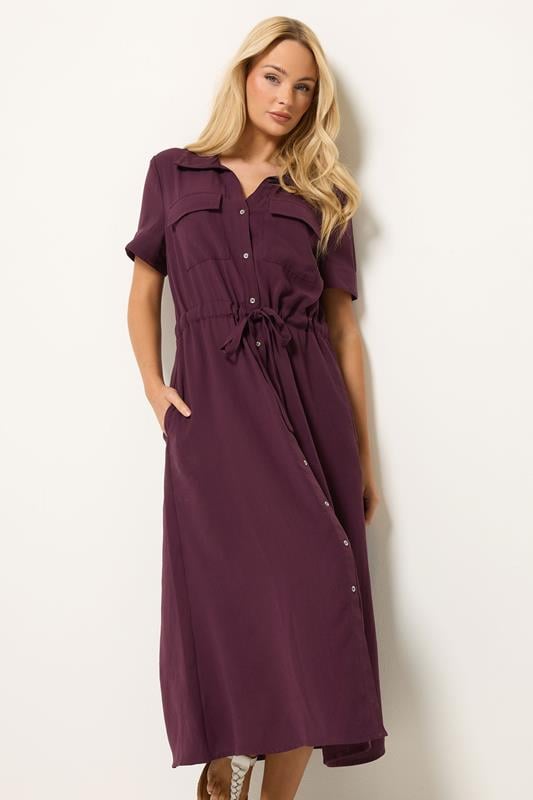  M&Co Berry Purple Utility Shirt Dress