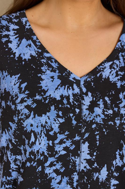 EVANS Plus Size Blue Tie Dye Cotton T-Shirt | Evans 4
