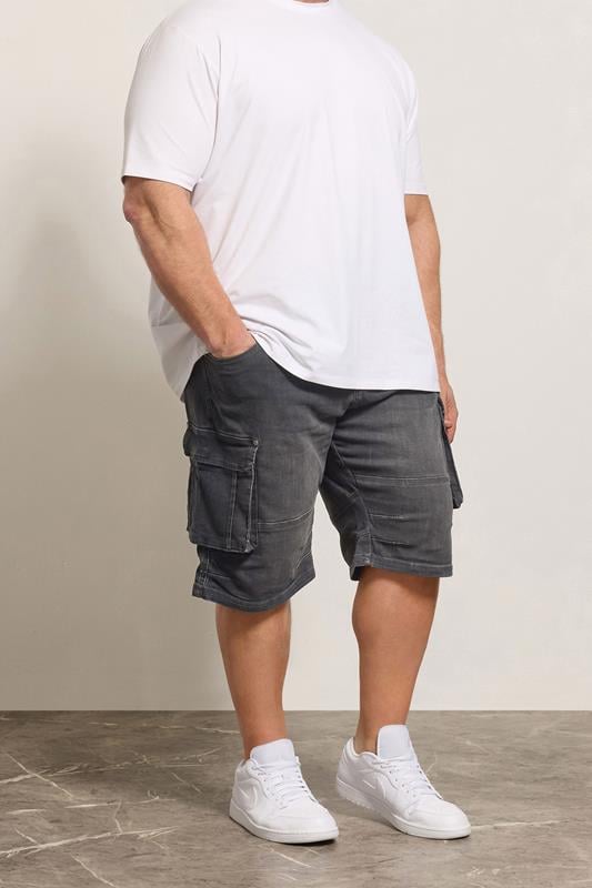 KAM Big & Tall Charcoal Grey Denim Shorts