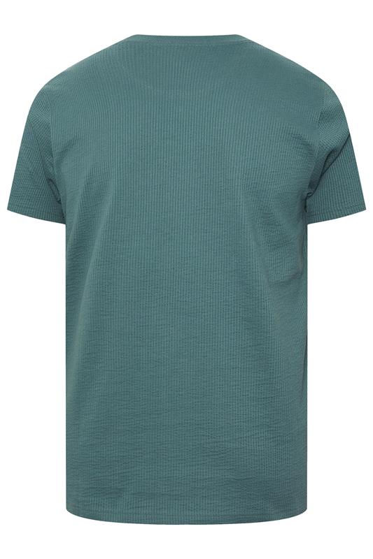 BadRhino Big & Tall Green Seersucker Textured T-Shirt | BadRhino 8