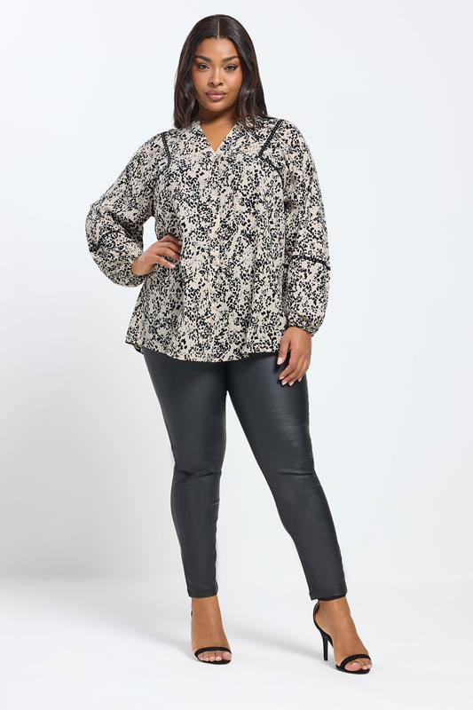 YOURS Plus Size Cream Spot Stud Detail Blouse | Yours Clothing 1