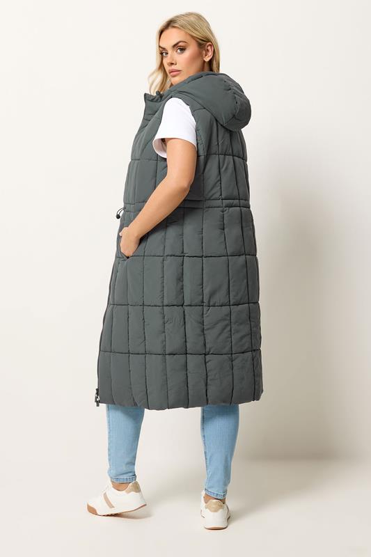 YOURS Plus Size Grey Midi Gilet | Yours Clothing 2