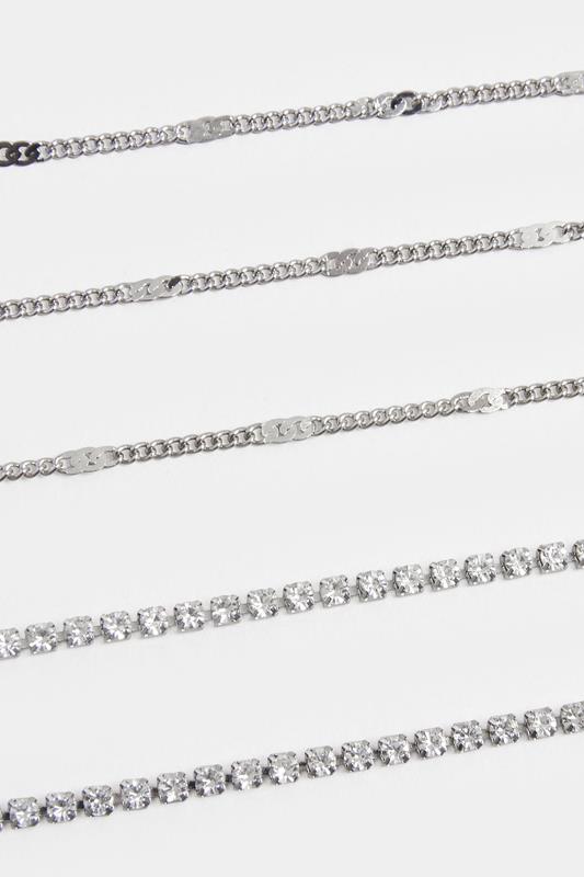 Silver Tone Multi Layer Diamante Necklace | Yours Clothing 2