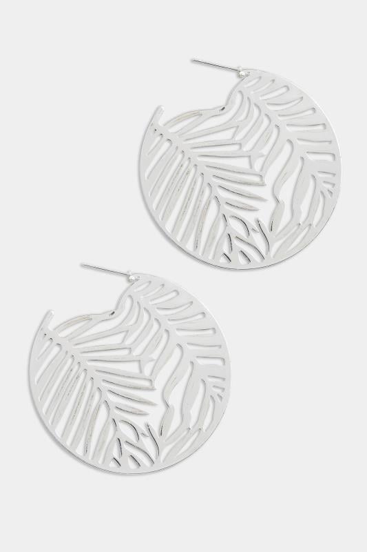 Silver Palm Hoop Earrings | Yours Clothing 2