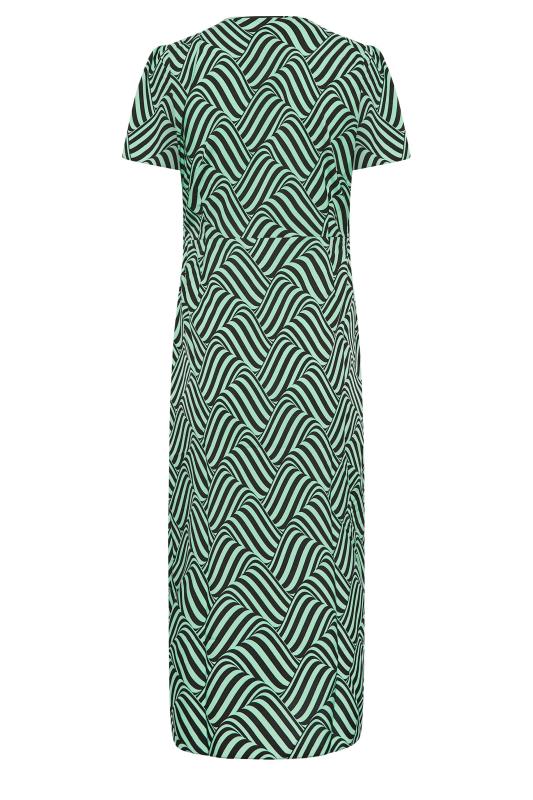 M&Co Green Abstract Stripe Wrap Dress | M&Co 7