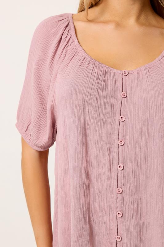  M&Co Pink Scoop Neck Blouse
