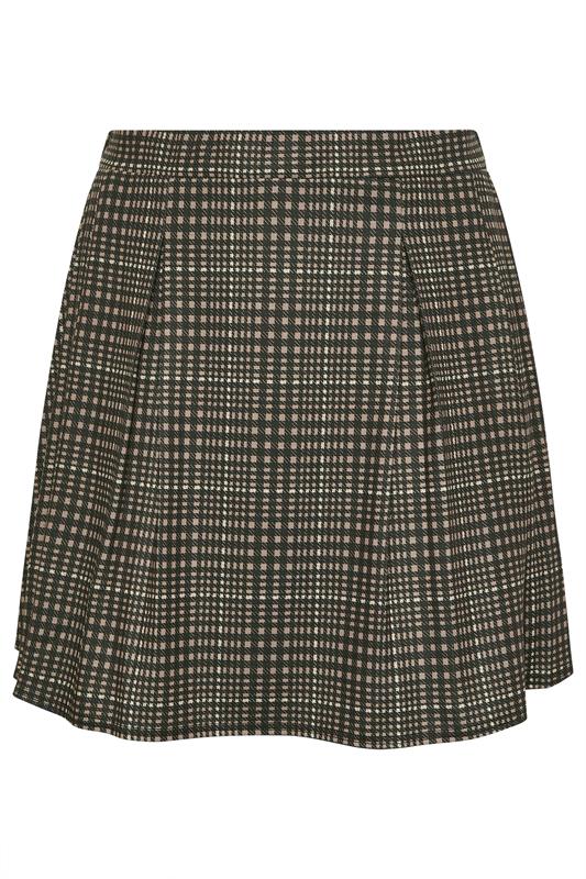 LIMITED COLLECTION Plus Size Brown Check Pleated Skirt | Yours Clothing 6