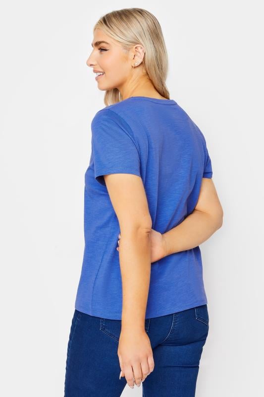 M&Co Cobalt Blue V-Neck Cotton T-Shirt | M&Co 3