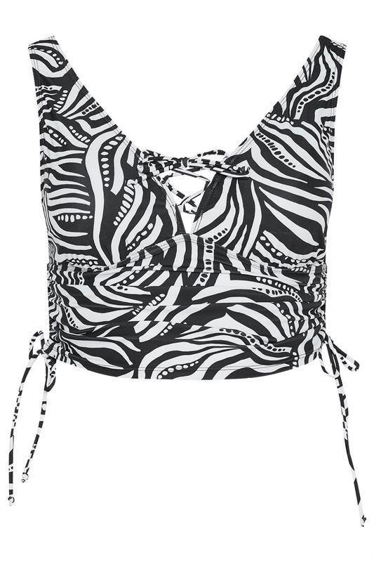 YOURS Plus Size Black & White Geometric Print Tankini Top | Yours Clothing 9