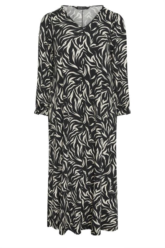 Yours Curve Plus Size Black Zebra Print Midaxi Dress | Yours Clothing  5