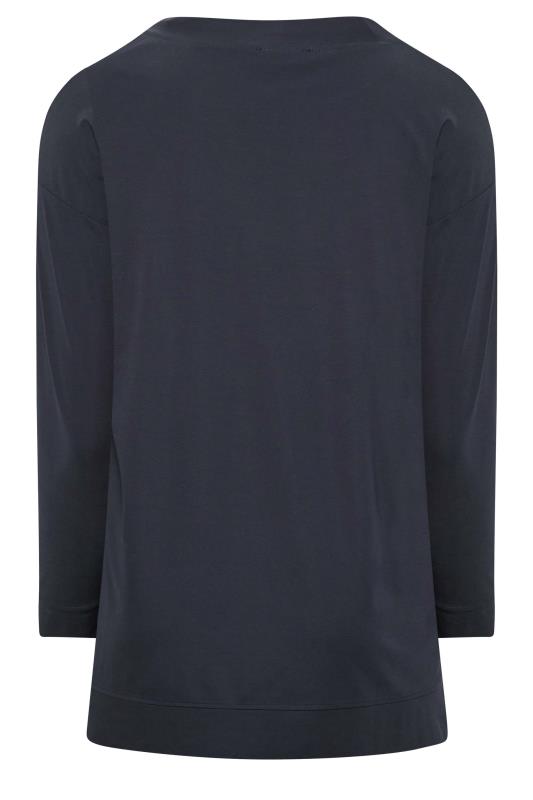 YOURS LUXURY Plus Size Navy Blue Star Embellished Sweatshirt | Yours Clothing 8