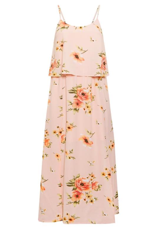YOURS LONDON Curve Light Pink Floral Overlay Maxi Dress | Yours Clothing 6