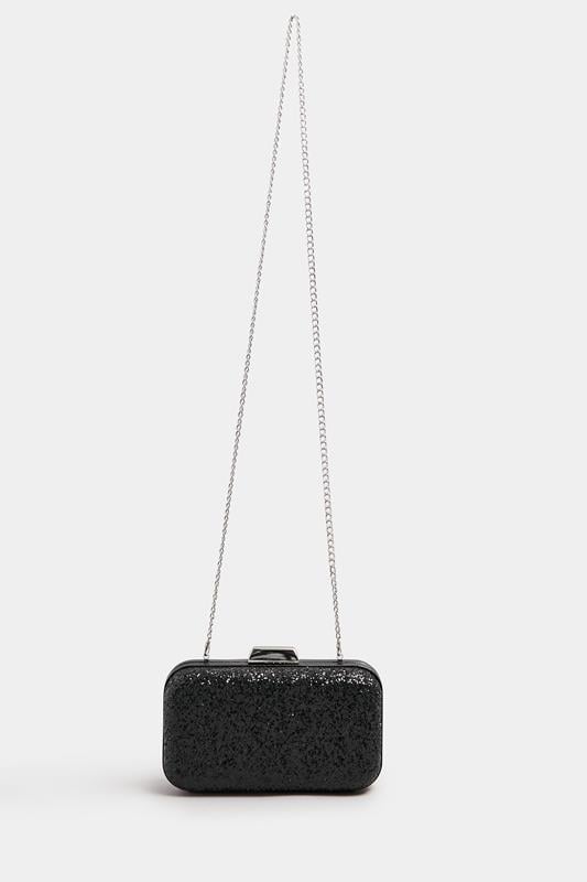 Black Sequin Clutch Bag | Yours Clothing 1