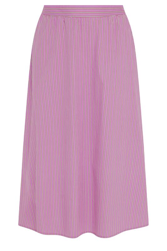 YOURS Plus Size Pink Stripe Midi Skirt | Yours Clothing 5
