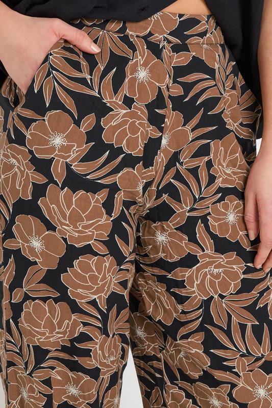 LTS Tall Rust Orange Floral Print Wide Leg Trousers | Long Tall Sally 5