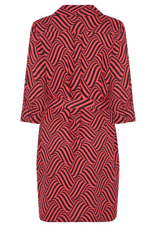 M&Co Red Geometric Print Shirt Dress | M&Co 7