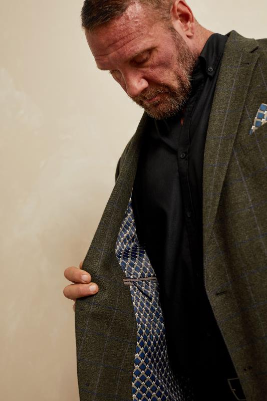BadRhino Tailoring Big & Tall Brown Tweed Checked Suit Jacket | BadRhino 1