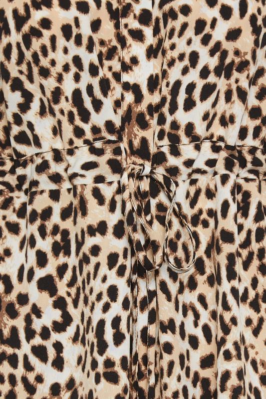 M&Co Brown Leopard Print Tie Waist Tunic Shirt | M&Co 5