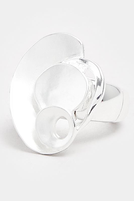 Silver Tone Swirl Stretch Ring | Yours Clothing 2